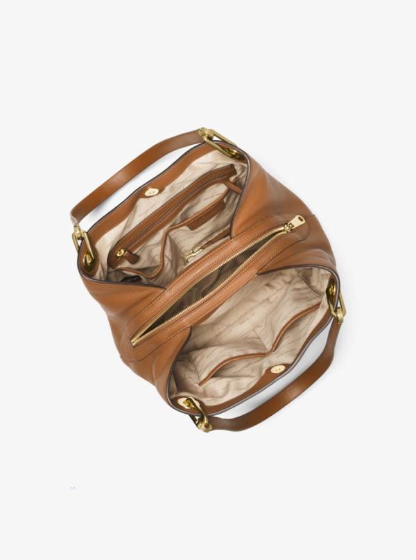 Damske Taška Cez Rameno Michael Kors Raven Large Leather Hnede - Kabelky Michael Kors Outlet | BIRXZ-3476